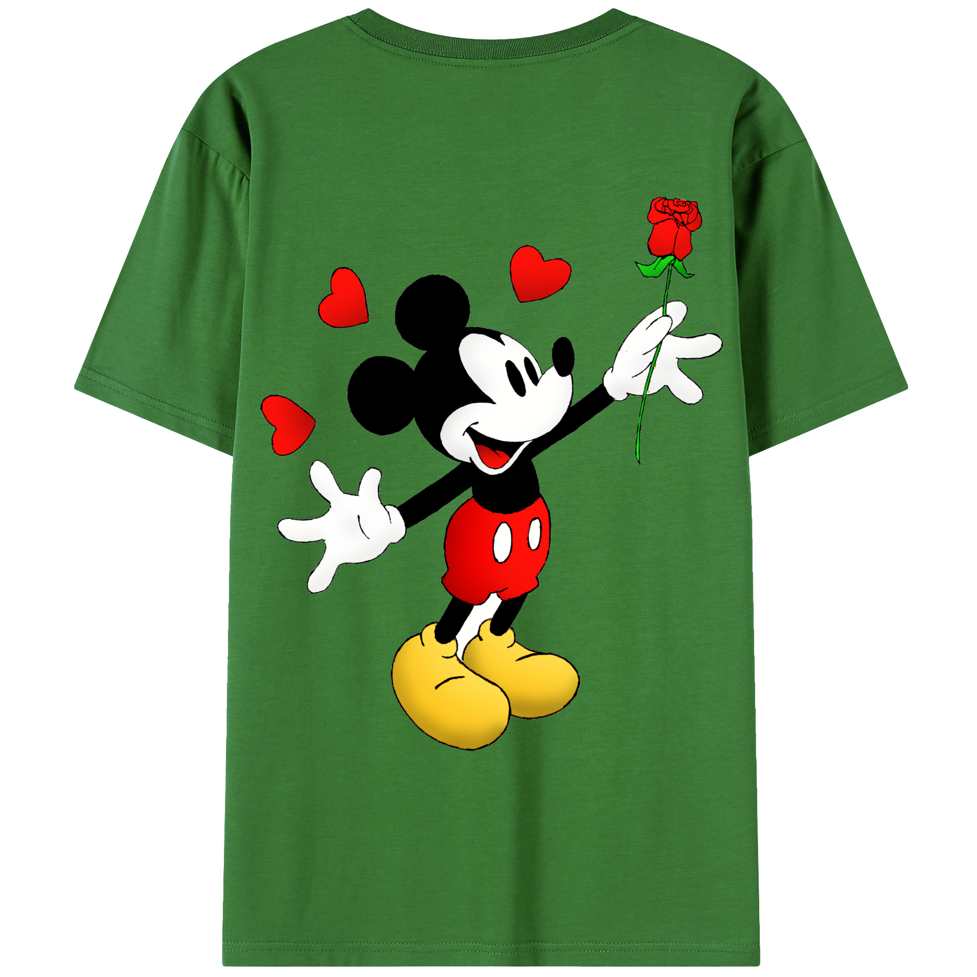 （画像用） ミッキーマウス Mickey Mouse レディース半袖Tシャツ(バックプリント)
